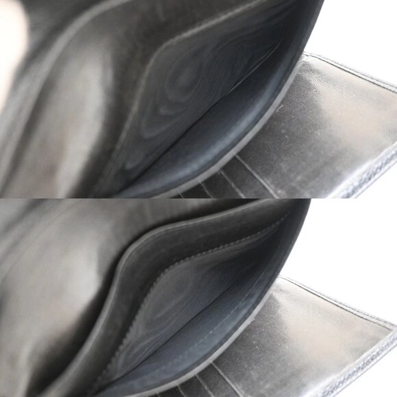 CHANEL CC Logo Trifold Compact Wallet Grained Calfskin Leather Black - Picture 8 of 16